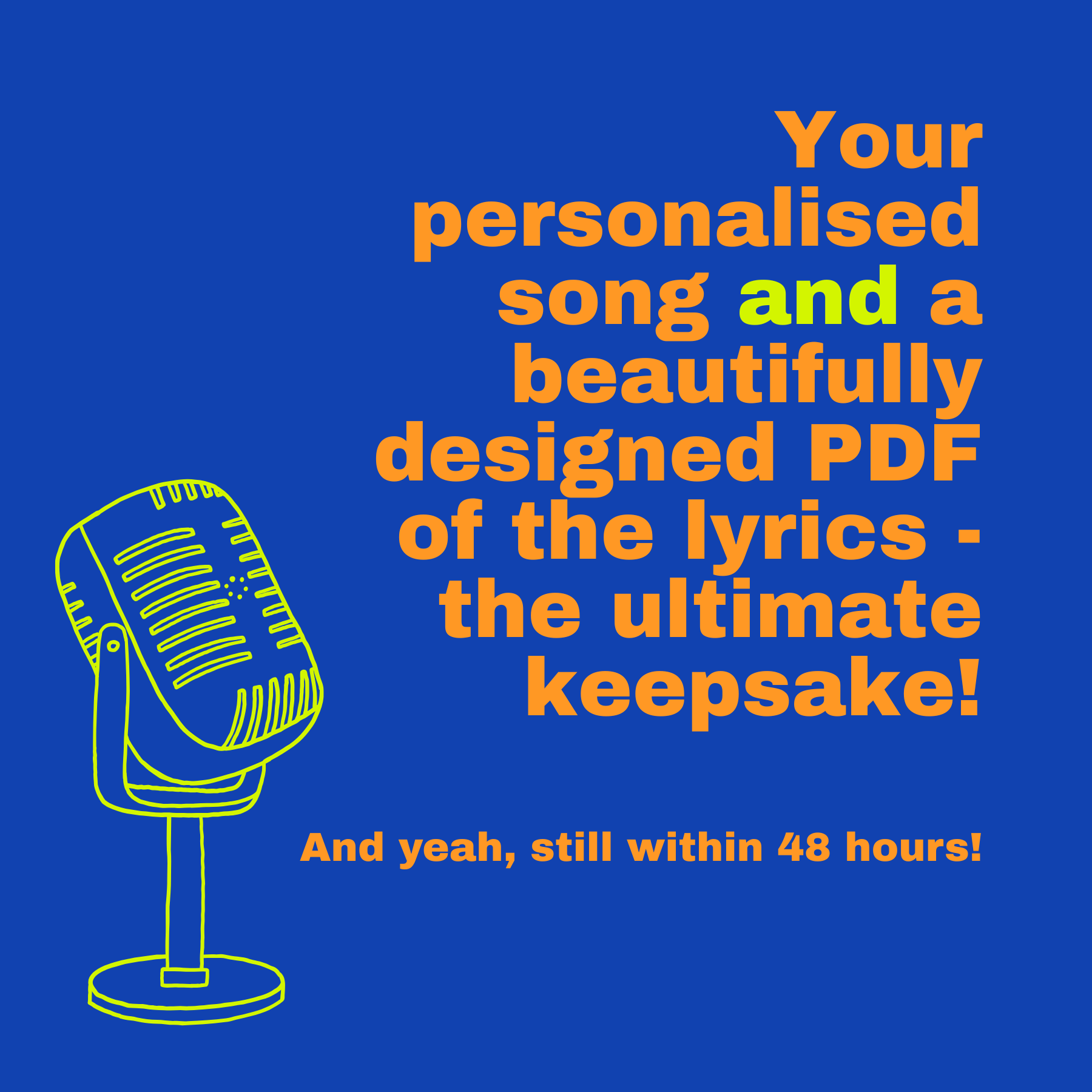 Custom song with lyrics on a digital card (and STILL delivered in 48 hours!)